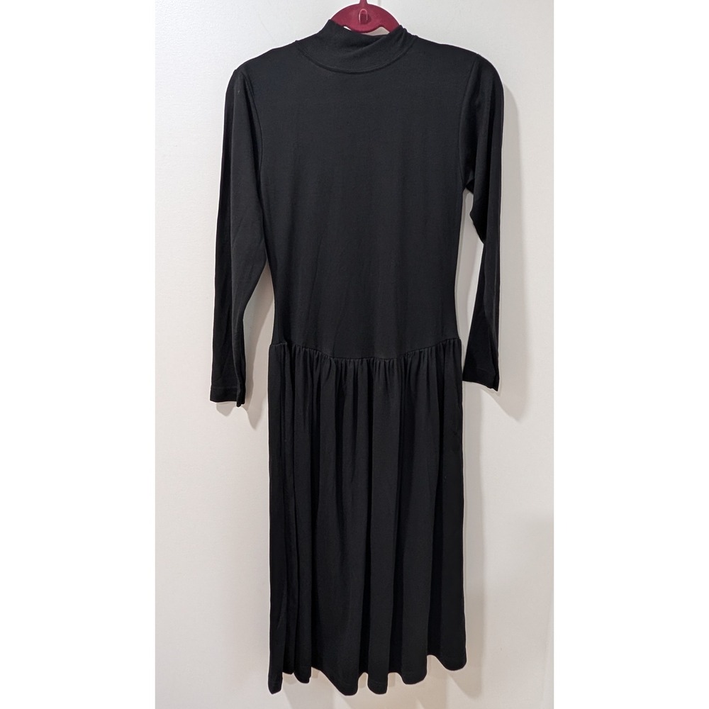 Erika & Company Black Mock Neck Drop Waist Midi Dress Mens M Vintage whimsigoth